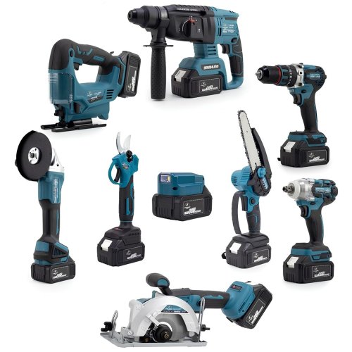 DW PH318 Akülü 9 Lu Set (Power Bank & Led + Kırıcı Delici Matkap + Avuç taşlama + Somun Sıkma + Vidalama + Sunta Kesme + Dekupaj + Budama Testeresi + Budama Makası)