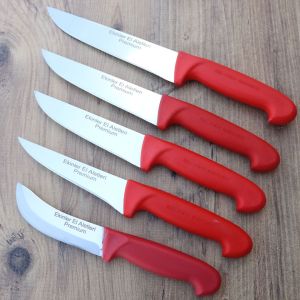 Plastik Saplı Premium Paslanmaz Çelik 5 li Kasap Ve Mutfak Bıçağı Seti