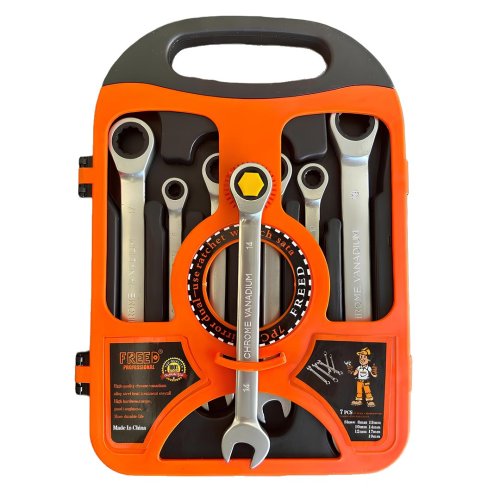 Freed Professional PH273 Cırcır Kombine Anahtar Takımı (Düz) 7 Parça Krom Vanadyum