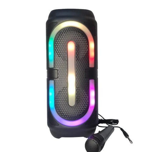 Greatnice GTS2132 Siyah Mikrofonlu RGB Ledli Taşınabilir Bluetooth Hoparlör Parti Speaker