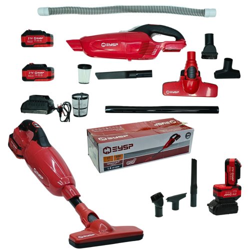 Prohummer EYSP PH293 21V Çift Bataryalı Şarjlı El ve Dikey Süpürge Araba & Ev Temizlik Seti + Zengin Aparatlar