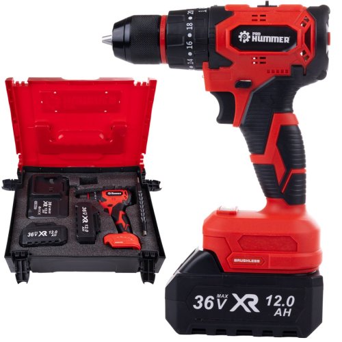 Prohummer PH242 Akülü Kömürsüz Darbeli Vidalama Matkap Seti 10p (Kırmızı)