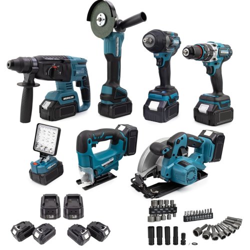 Prohummer PH281 Kömürsüz Akülü 7 li Set 88Vf 5ah 10p (800Nm Somun Sökme, Led Işık, Dekupaj, Daire Testere, Darbeli Vidalama, Taşlama, Kırıcı Delici Matkap)