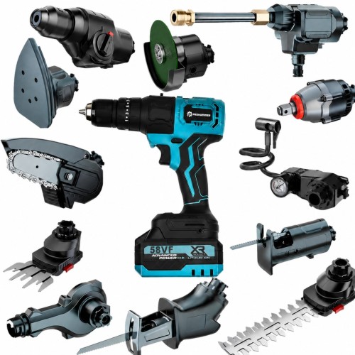 Prohummer PH340 Akülü Kömürsüz 13 Başlıklı Multi Makina Seti 58Vf Çok Amaçlı Başlıklı