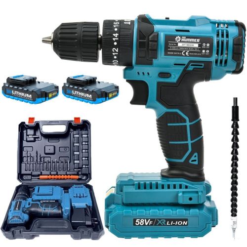 Prohummer PH189 Ultra Akülü 58vf Darbeli Vidalama Matkap Seti (Mavi)